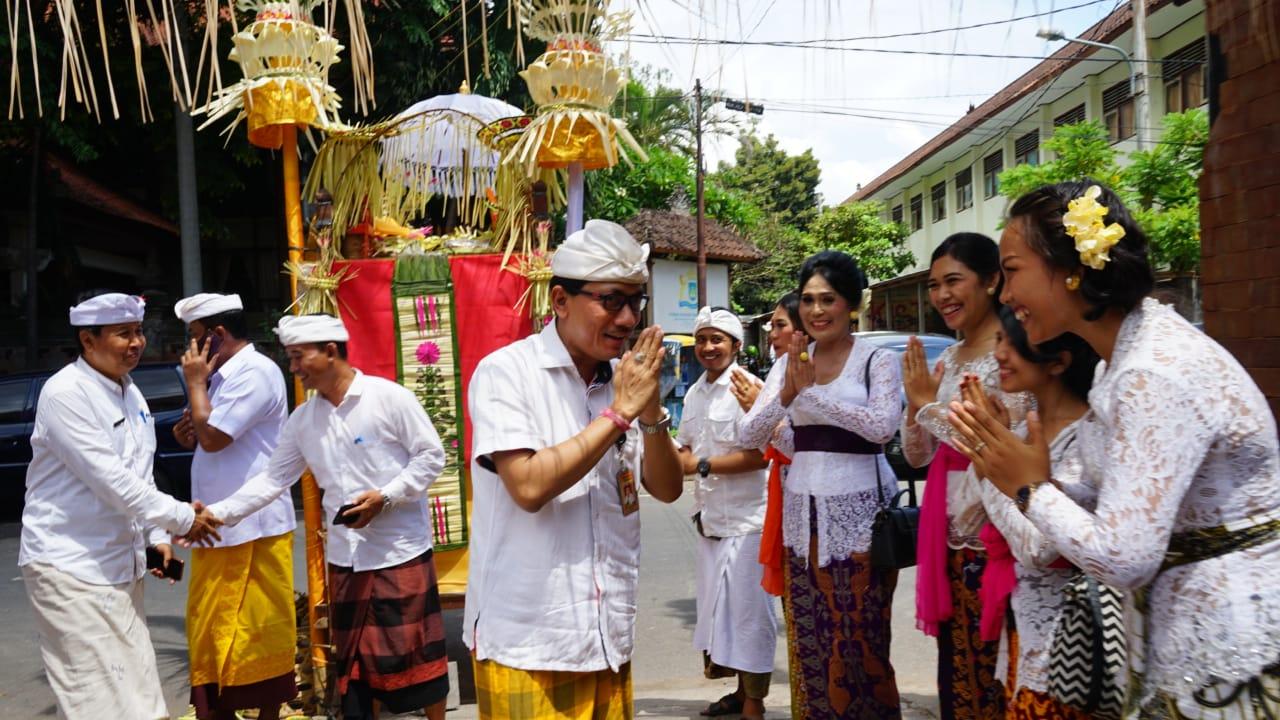 Disdikpora Denpasar, Gelar Upacara Pecaruan Resi Gana, Melaspas dan Mendem Pedagingan