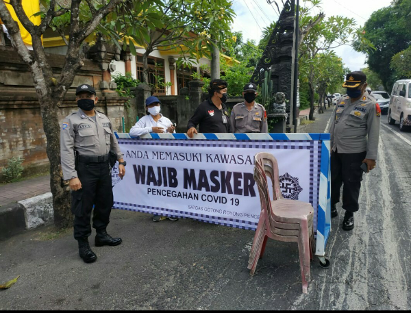 Masa Pandemi Covid 19, Kelurahan Kesiman Tindak Tegas Warga Keluar Rumah Tanpa Masker.