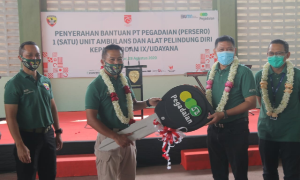 Dukung  Penanggulangan  Covid-19 di Bali,  PT. Pegadaian  Serahkan   APD dan  Mobil  Ambulans  Kepada  Kodam IX/Udayana