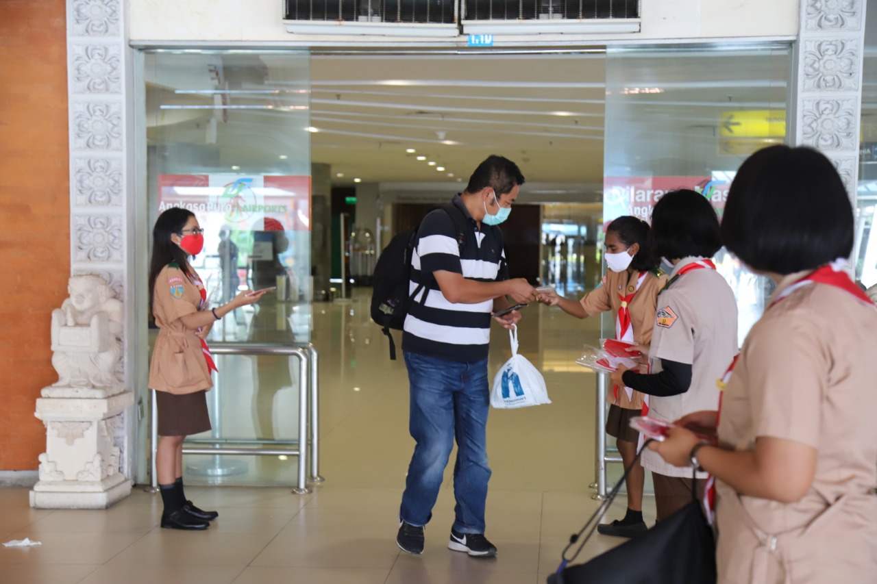 PT Angkasa Pura I bersama Kwarda Pramuka Bali, Sosialisasikan  Perubahan Perilaku Dampak COVID-19