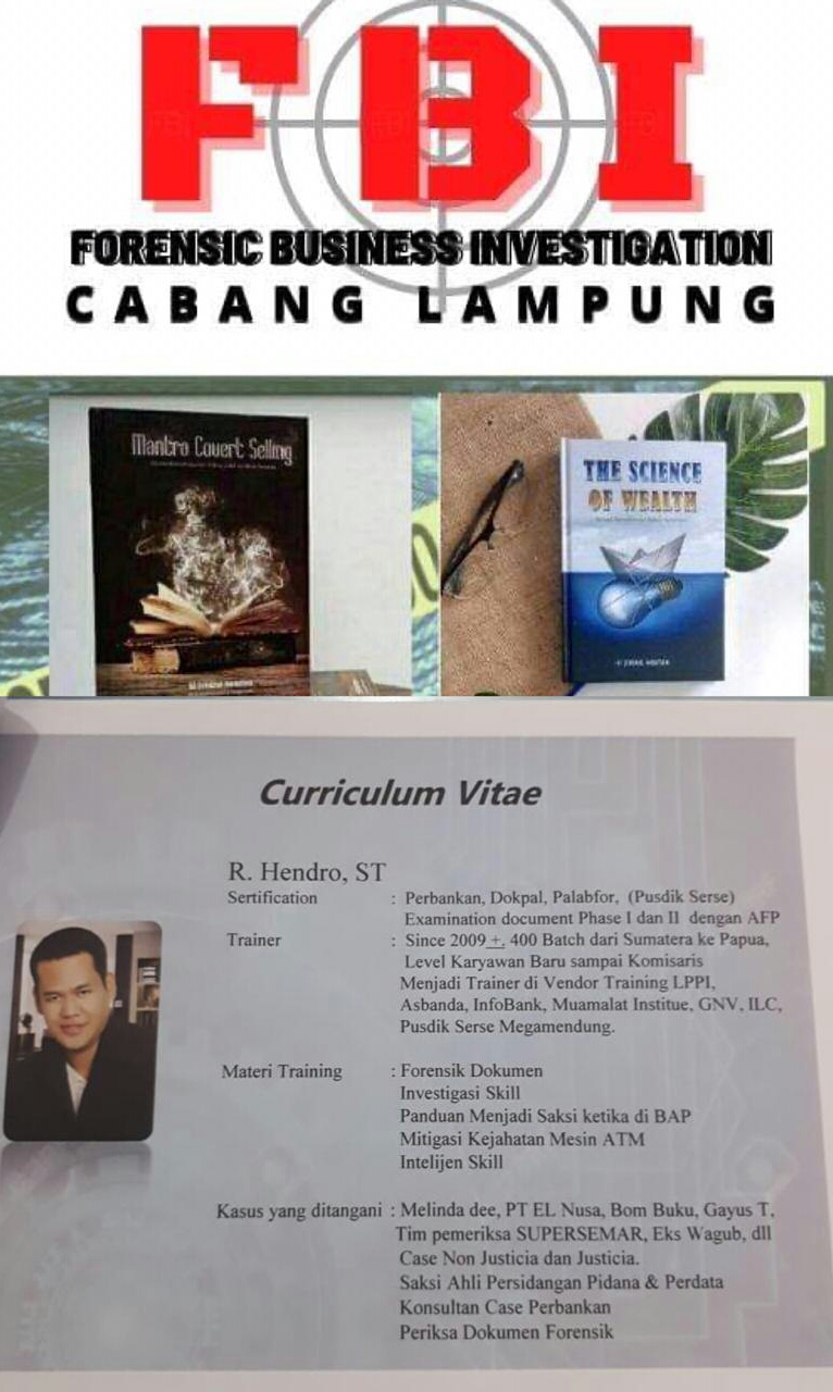 FBI  Siap Cetak  Ahli  Forensik  dan  Trainer  Forensik  Dokumen  Investigasi