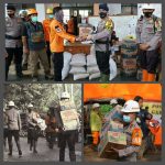 Dansat Brimob Polda Jabar Serahkan Bantuan Sembako Untuk Para Korban Tanah Longsor di Cimanggung