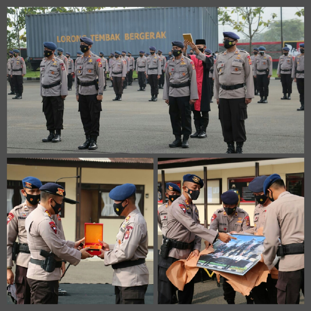Dansat Brimob Polda Jabar Pimpin Sertijab dan Pelepasan Personel Pindah ke Polisi Tugas Umum