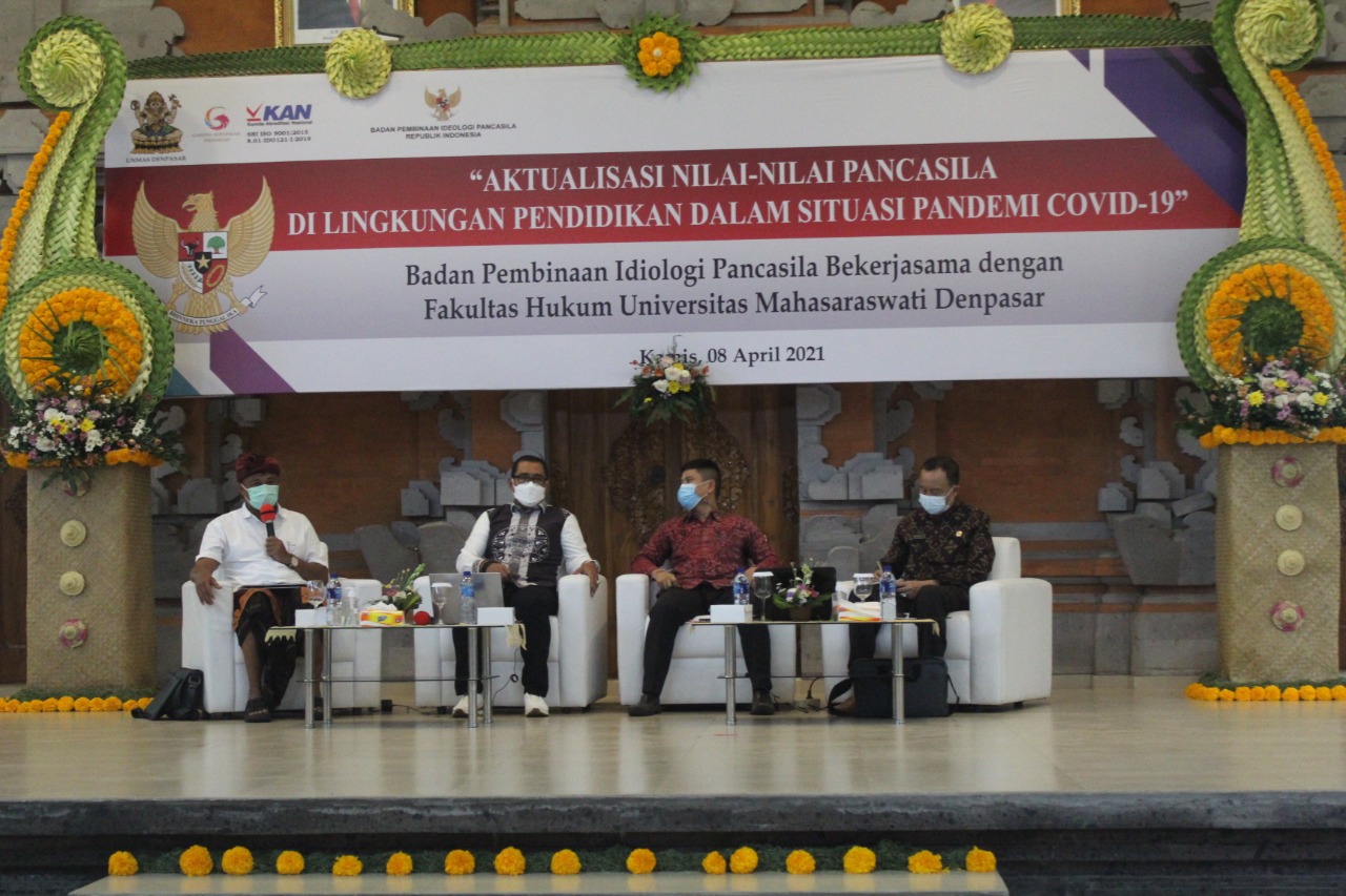 Aktualisasi Nilai Pancasila, Fakultas Hukum Unmas Denpasar Gandeng BPIP Berikan Pemahaman Kepada Mahasiswa 