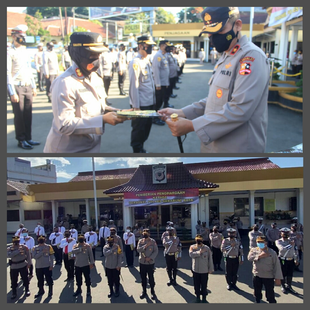 Kasetukpa Polri Beri Penghargaan Kepada 55 Personel Polres Sukabumi Kota