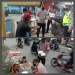 Bulan Suci Ramadhan, Personel Polresta Bandung Beserta Jajaran Bagikan Nasi Kotak Kepada Warga