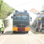 Polres Gianyar Jajaran Semprotkan Ribuan Liter Disinfektan
