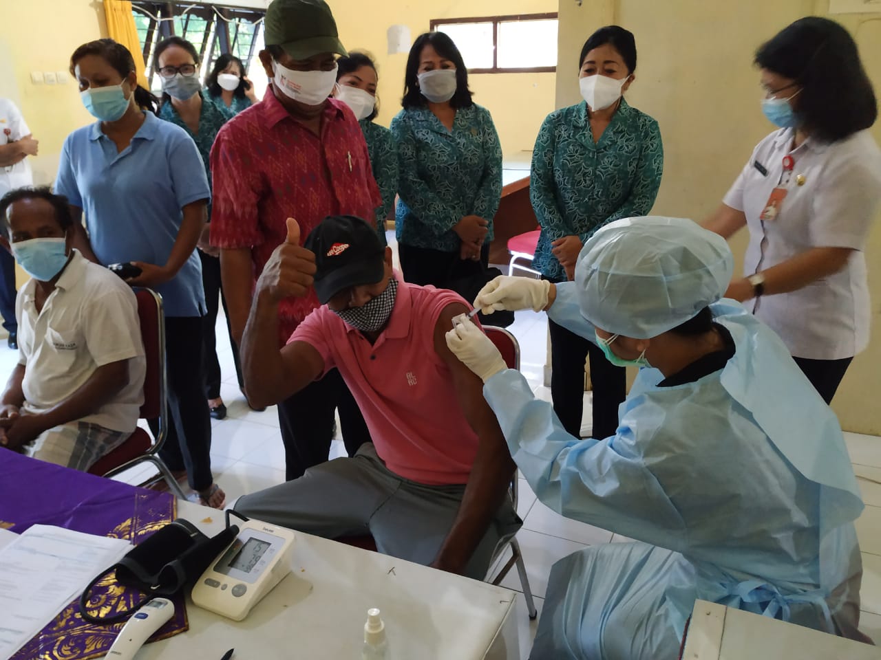 Denpasar Gencarkan Vaksinasi Bagi Disabilitas.Ny. Antari Jaya Negara Ajak Tetap Disiplin Prokes.