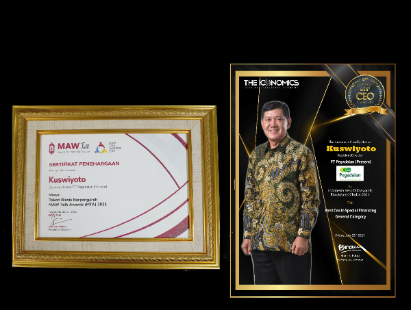 Dirut Pegadaian Kuswiyoto Raih 2 Penghargaan CEO 2021