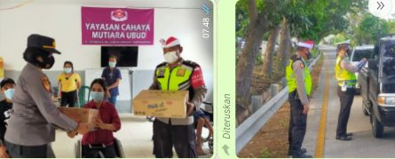 Polres Gianyar Berbagi Paket Sembako Ke Yayasan Cahaya Mutiara Ubud, Sambut Hari Kemerdekaan RI Ke-76 dan Konsisten Laksanakan Penyekatan