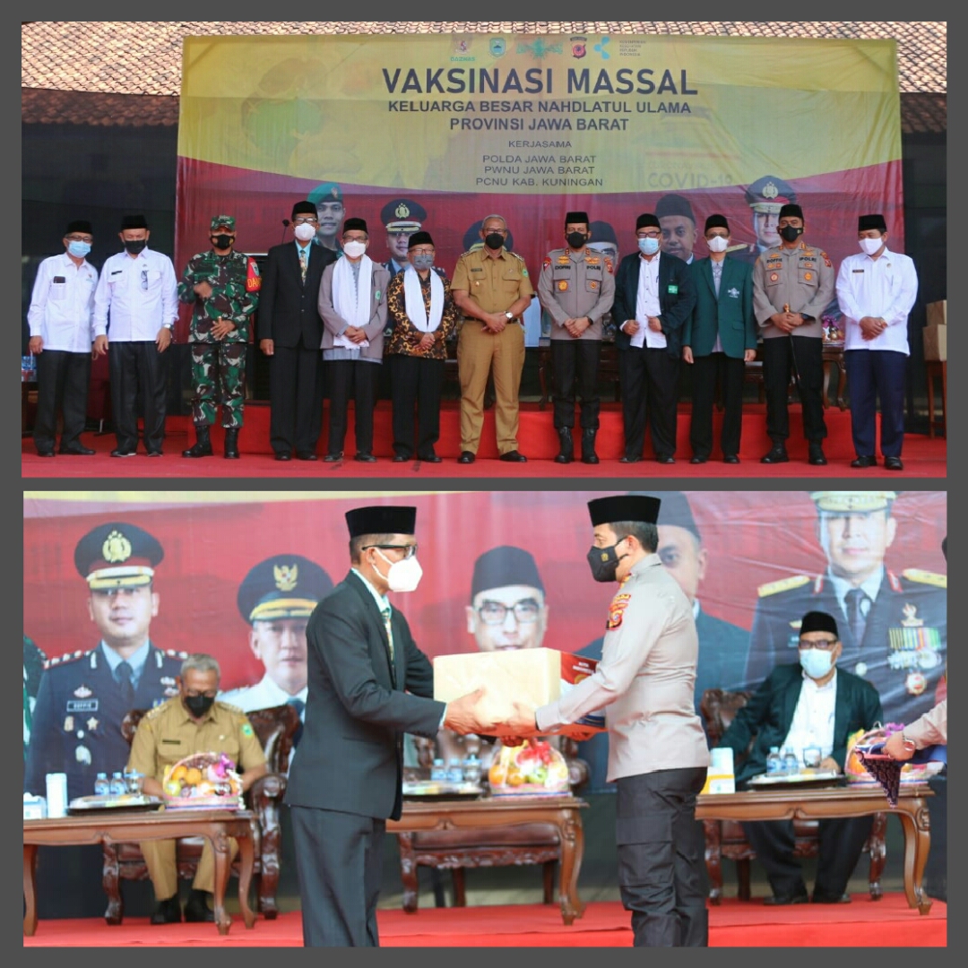 Ditengah PPKM Darurat, Kapolda Jabar Kunjungi Gebyar Vaksinasi Massal Ponpes Salsabila MAN 2 Kuningan