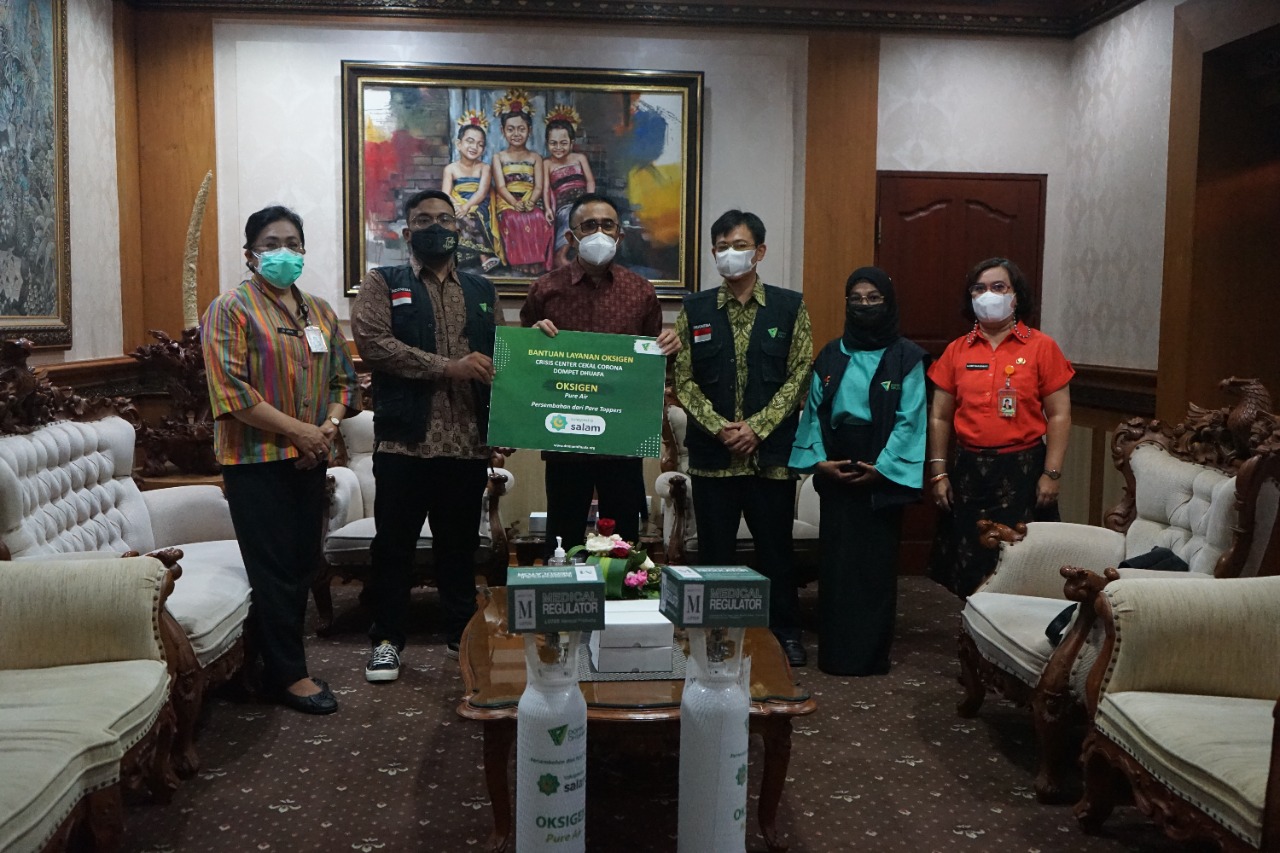 Pemkot Terima Bantuan Oksigen dan Regulator Dari Yayasan Dompet Dhuafa Cabang Bali