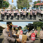 Polisi Berikan Bansos Kepada Pedagang Kaki Lima Dimasa PPKM