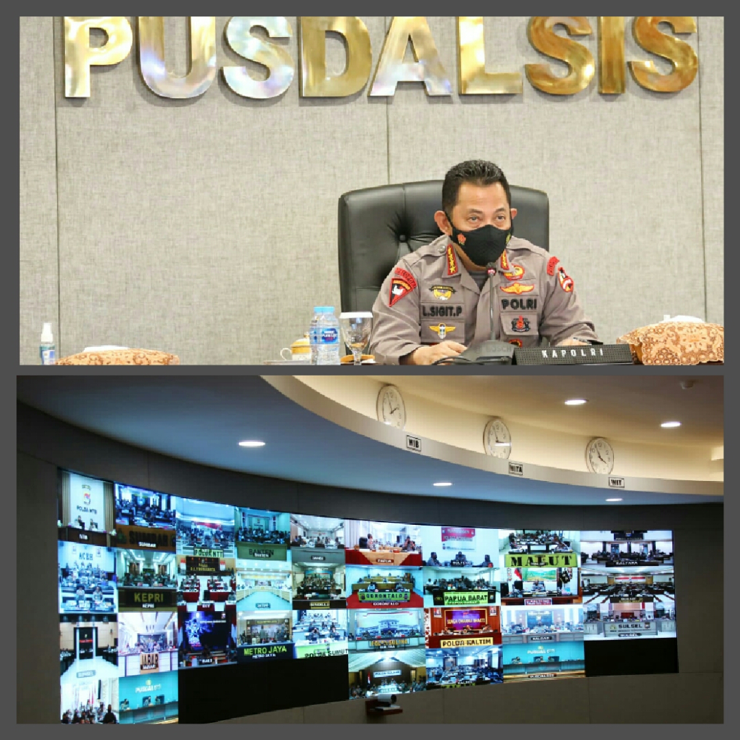 Kapolri ke Polda Jajaran : Antisipasi Pertumbuhan Covid-19 dan Maksimalkan Persiapan Event Internasional