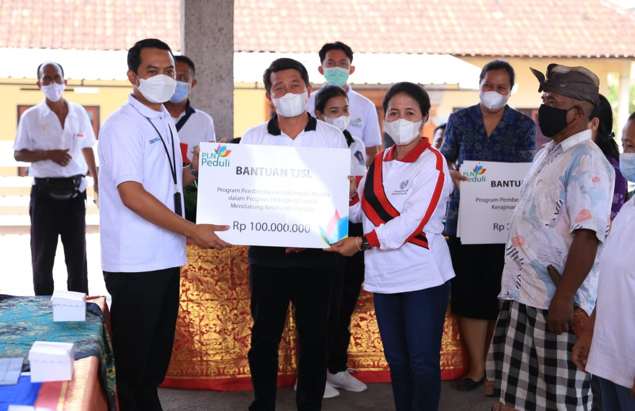 Peduli Pemberdayaan Masyarakat Klungkung, PLN Salurkan Bantuan Alat Hidroponik