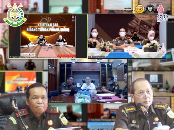 Kajati Kalbar  Mengikuti  Pengajuan  Permohonan  Penghentian  Penuntutan  Bersama  Direktur  Oharda  Kejagung  RI