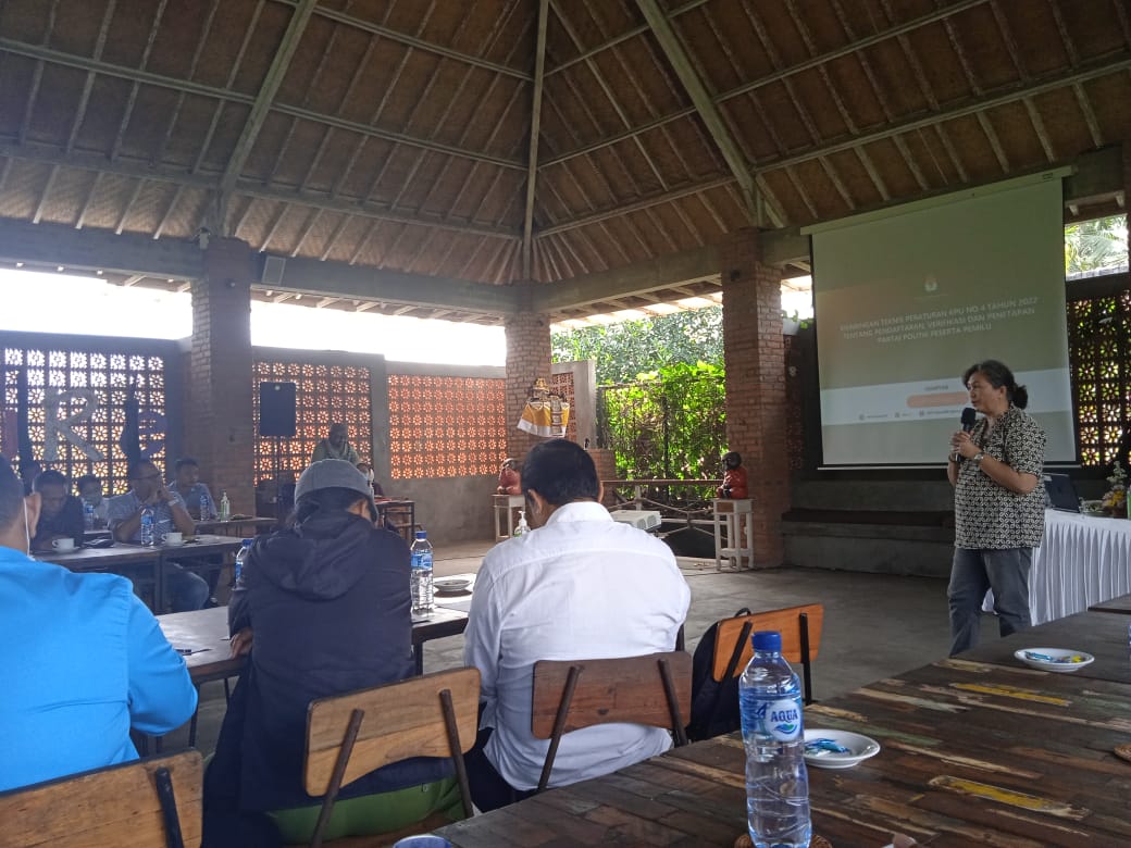 Komisi Pemilihan Umum (KPU) Gianyar, Selenggarakan Sosialisasi Peraturan KPU (PKPU) nomer 4 tahun 2022.
