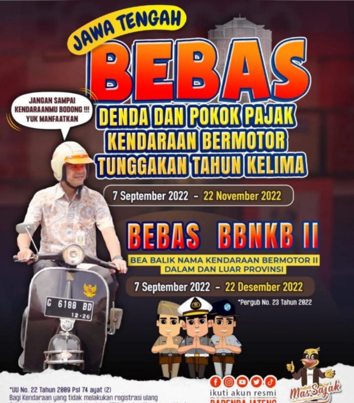 Segera Manfaatkan Program Pemutihan Pajak Kendaraan Wilayah Jawa Tengah, Ini Waktunya – Korlantas Polri