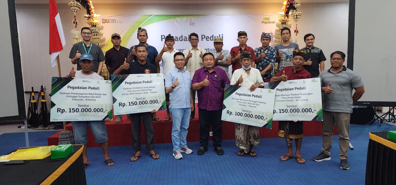 Realisasikan Program Tanggung Jawab Sosial dan Lingkungan (TJSL), PT. Pegadaian Kantor Wilayah VII Denpasar salurkan Rp. 550 juta rupiah