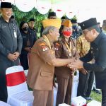 Wawali Arya Wibawa Pimpin Apel Penerimaan Pataka Panji Panji Pahlawan Nasional I Gusti Ngurah Rai.