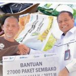 Berkah  Ramadan Pusri  Bagikan 27.000 Paket  Sembako  Kepada  Delapan  Kelurahan
