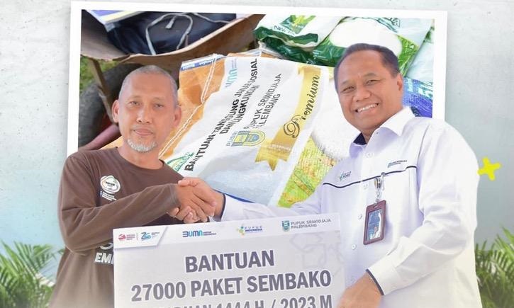 Berkah  Ramadan Pusri  Bagikan 27.000 Paket  Sembako  Kepada  Delapan  Kelurahan
