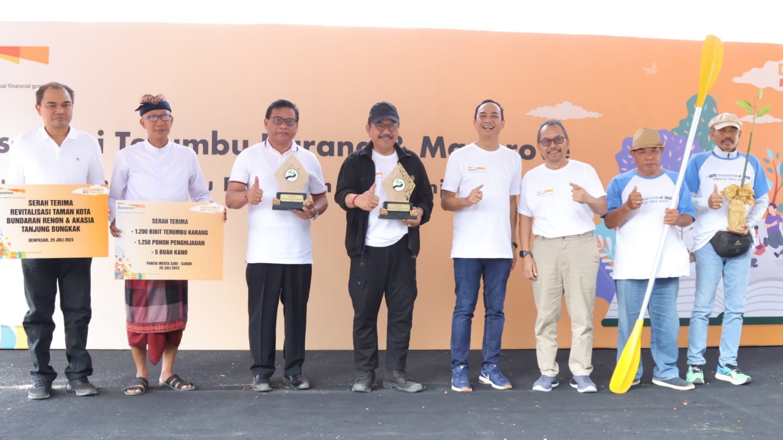 Sinergi Bank Danamon Wilayah Bali, Dengan Pemkot Denpasar Lestarikan Trumbu Karang yang dihadiri Wagub.Cok Ace