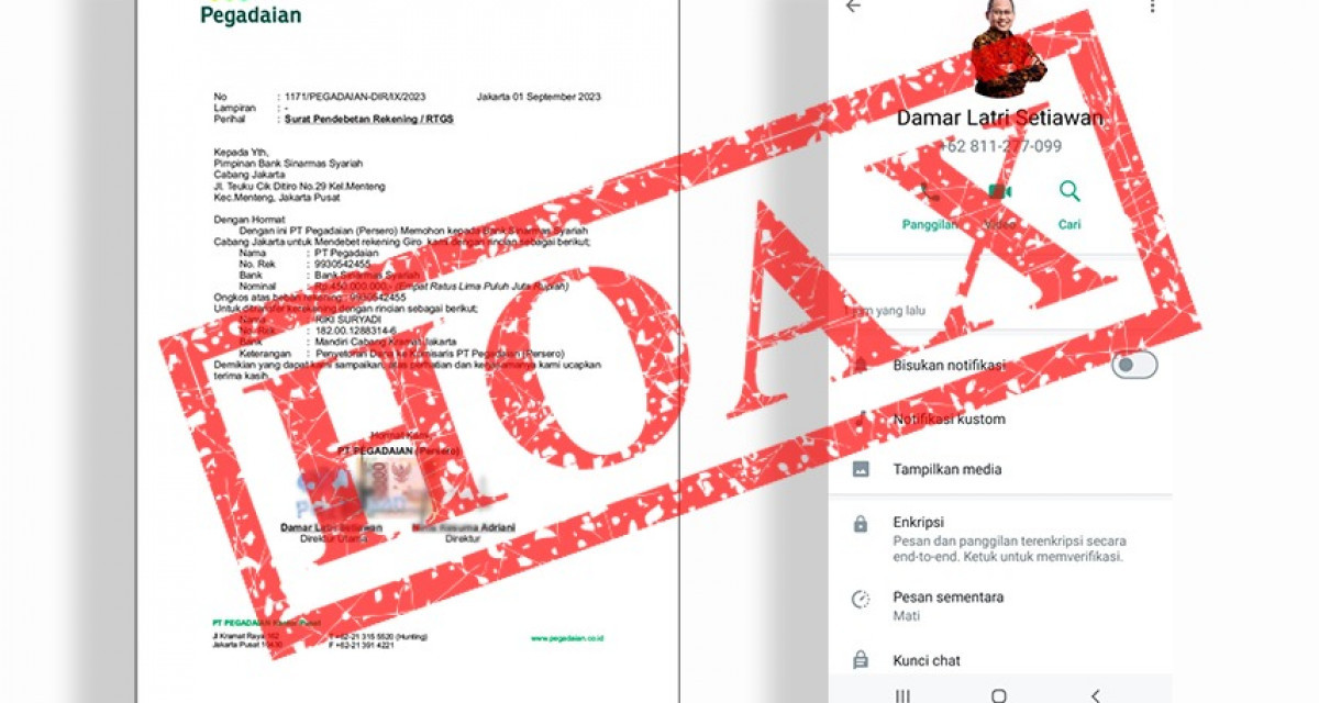 Tumpas Hoax, Pegadaian Wanti – Wanti Masyarakat Untuk Tidak Percaya Penipuan Mencatut Nama Direksi