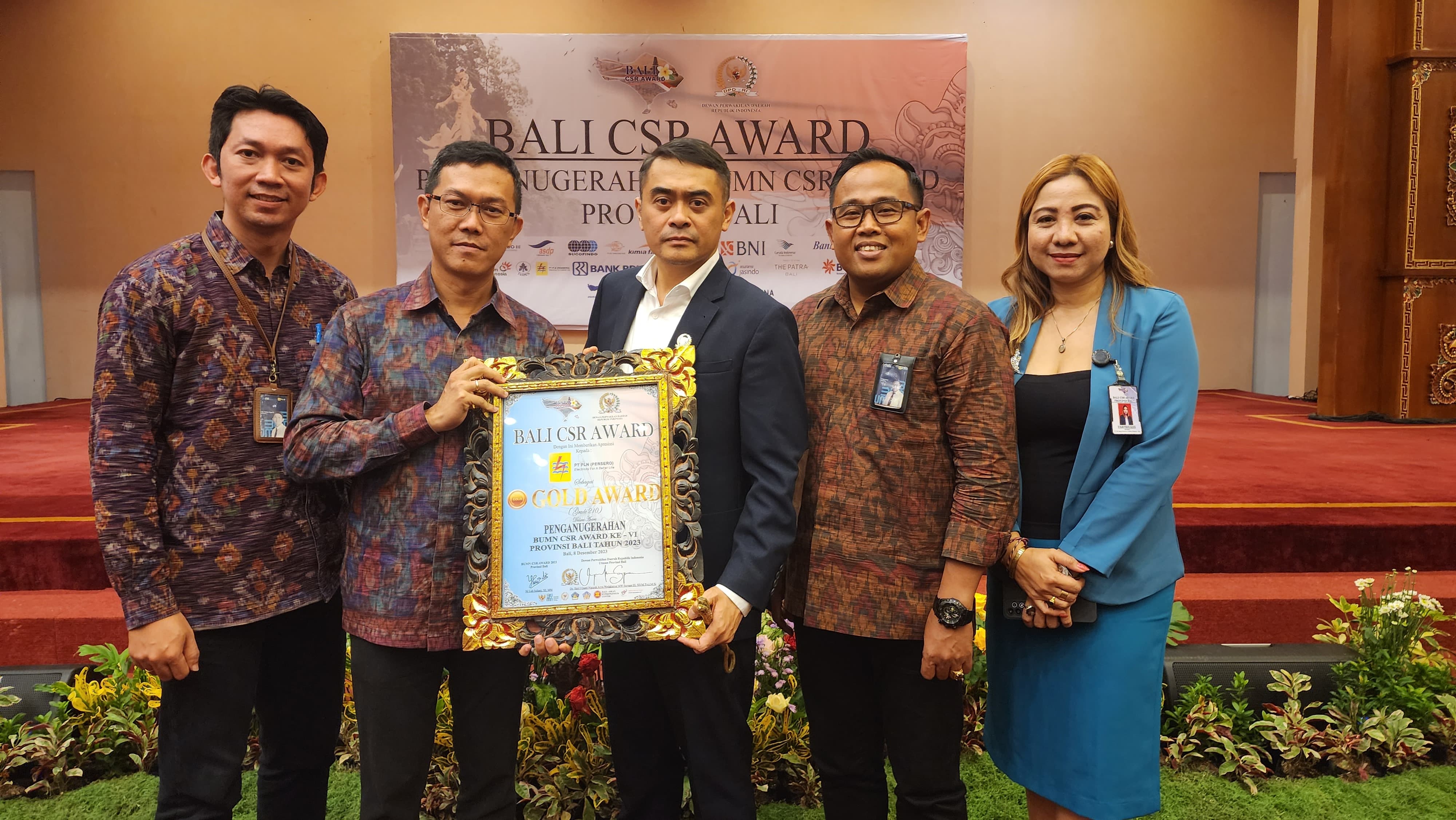 TJSL PLN  Konsisten 6 Tahun Berturut – turut Raih Penghargaan di Ajang Bali  BUMN CSR Award 2023.