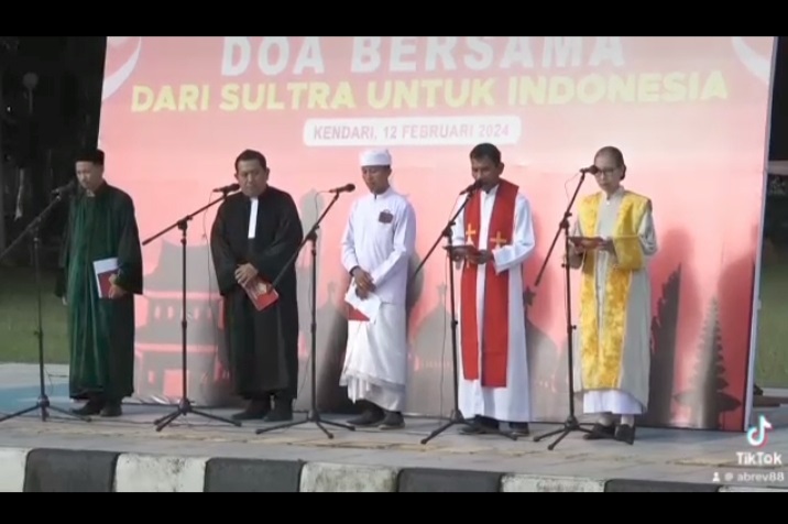 Pemprov Sultra Gelar Doa Bersama Untuk Indonesia Yang di Pimpin 5 Pemuka Agama