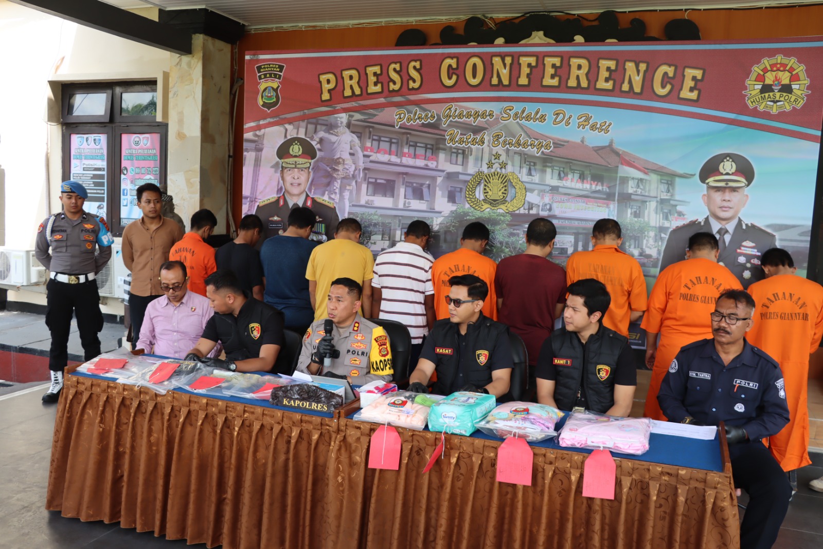 Di Bulan Juli 24, Polres Gianyar ungkap 10 Kasus Tindak Pidana Curanmor dan Curbis Dengan 15 Tersangka