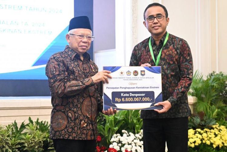 Pemkot Denpasar Kembali Terima Dana Insentif Fiskal dari Wapres Ma’ruf Amin  Senilai Rp. 24.843.376.000. 