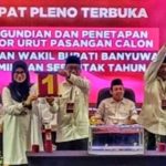 Penetapan Nomor Urut Paslon Cabup-Cawabup Banyuwangi 2024 : Ipuk-Muji Nomor 1, Gus Makki-Ali Ruchi Nomor 2