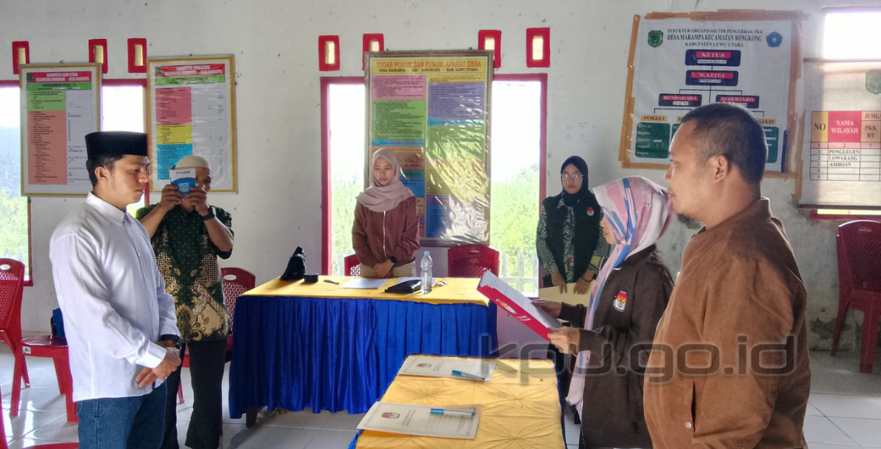 KPU Lutra Lantik Anggota PPS  Desa Marampa Hasil PAW
