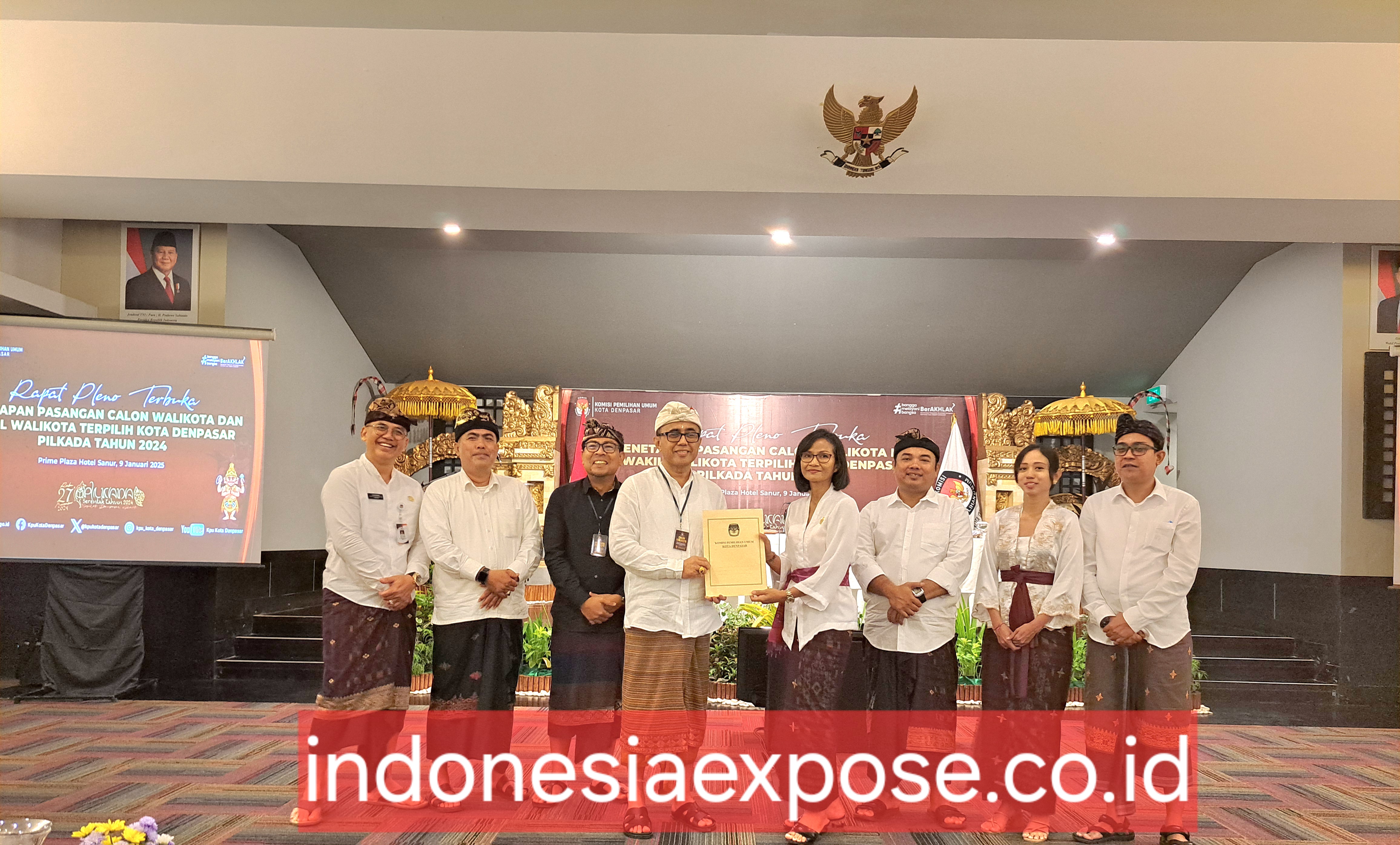 Jaya-Wibawa Resmi ditetapkan  sebagai Walikota dan Wakil Walikota Denpasar 2024-2029