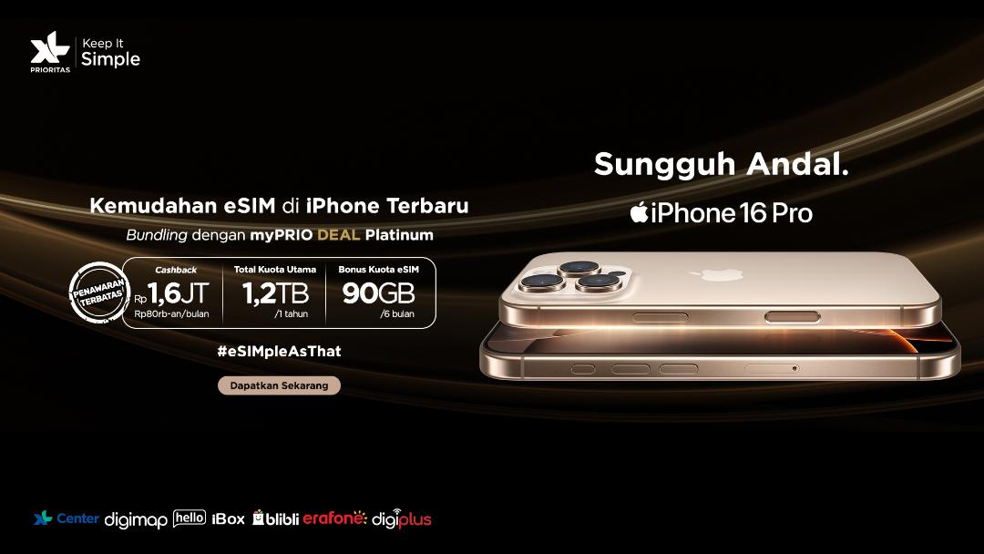 Beli iPhone 16, Dapat Kuota Gratis Setahun dan Cashback Jutaan Rupiah dari XL Axiata