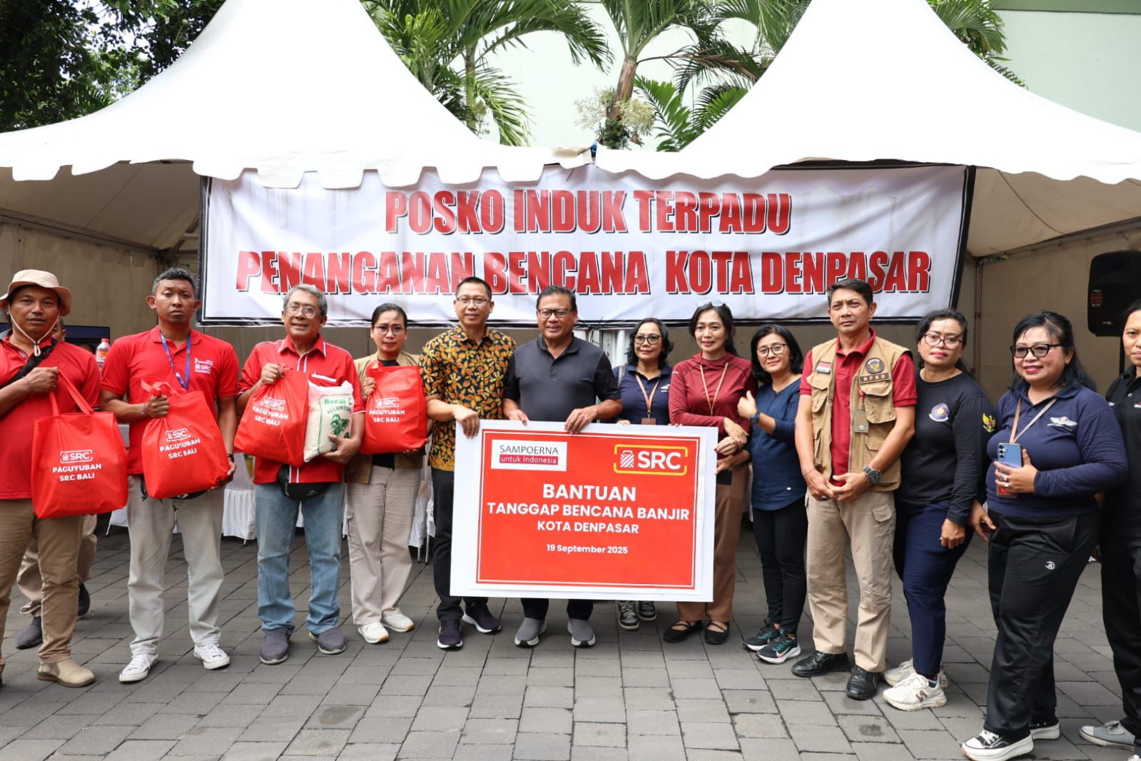 Pemkot Denpasar Terima Bantuan Tanggap Bencana dari Peguyuban SRC.