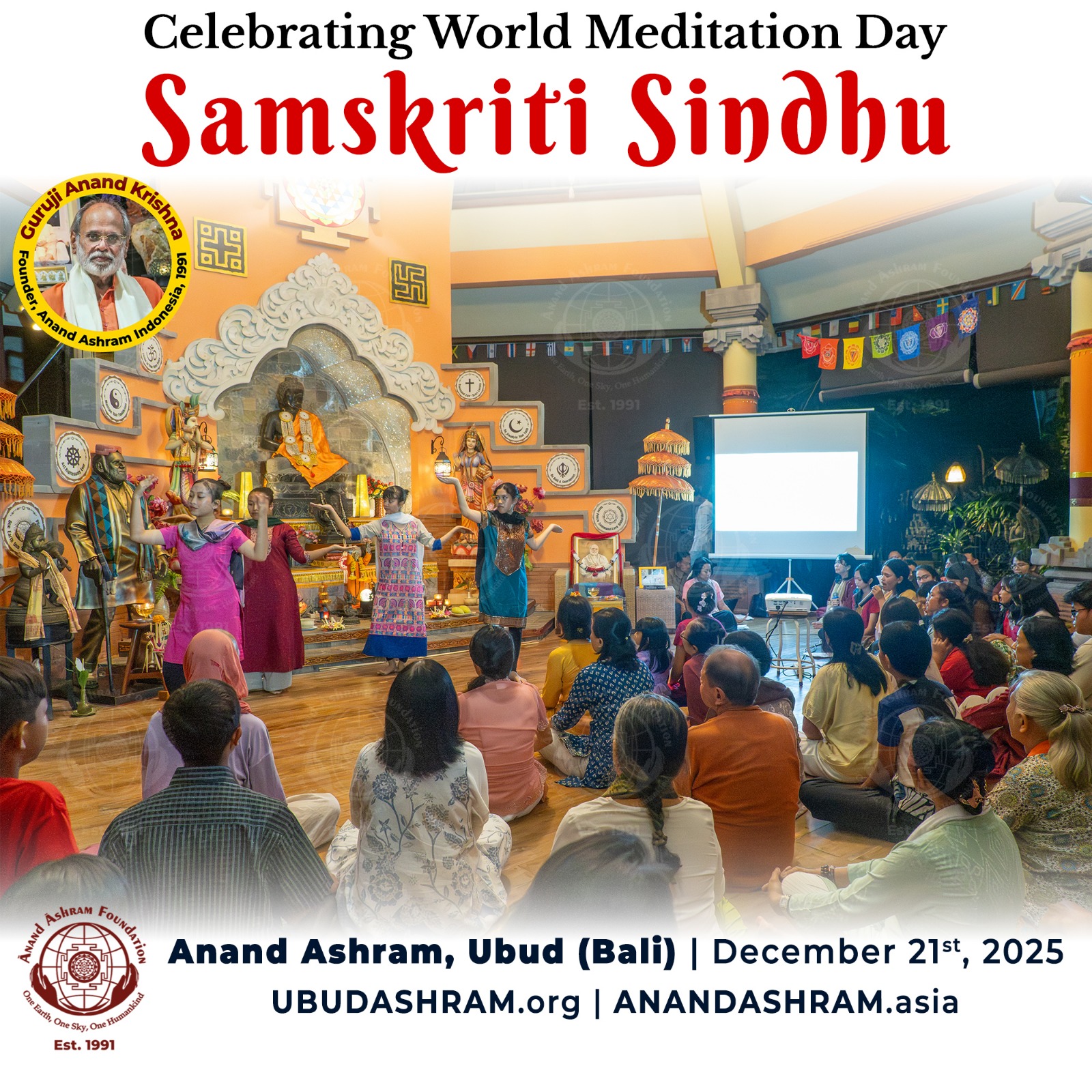 Celebrating World Meditation Day Samskriti Sindhu di Anand Ashram Ubud