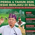 I Wayan Tagel Winarta  :   Perda Nomor 4 Tahun 2026 Untuk Bali Era Baru