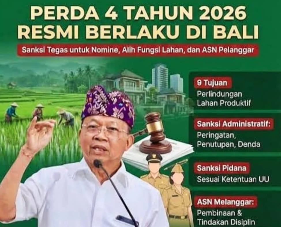 I Wayan Tagel Winarta  :   Perda Nomor 4 Tahun 2026 Untuk Bali Era Baru