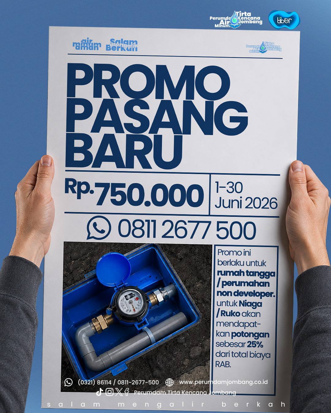 PDAM Jombang Turunkan Tarif Pasang Baru Demi Perluas Layanan Air Bersih