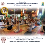 Perayaan Hari Yoga Sedunia di Anand Ashram Ubud. “Live Yoga: The Path to Inner Peace and Global Harmony.”