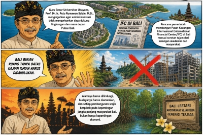 Pemerintah Siapkan Pusat Keuangan Internasional di Bali, Prof. Salain: Jangan Korbankan Daya Tampung Alam Demi Investasi