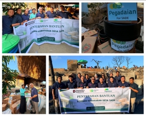 Pegadaian kembali Salurkan Bantuan bagi Korban Kebakaran Desa Adat Sade
