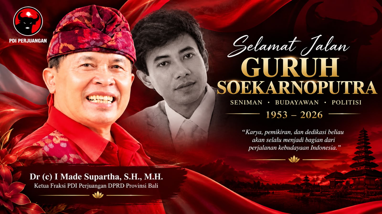 Guruh Soekarnoputra Wafat, Supartha Kenang Sang Budayawan Nasionalis