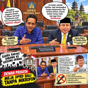 Dewan Prihatin, Meja DPRD Bali Tanpa Mikrofon