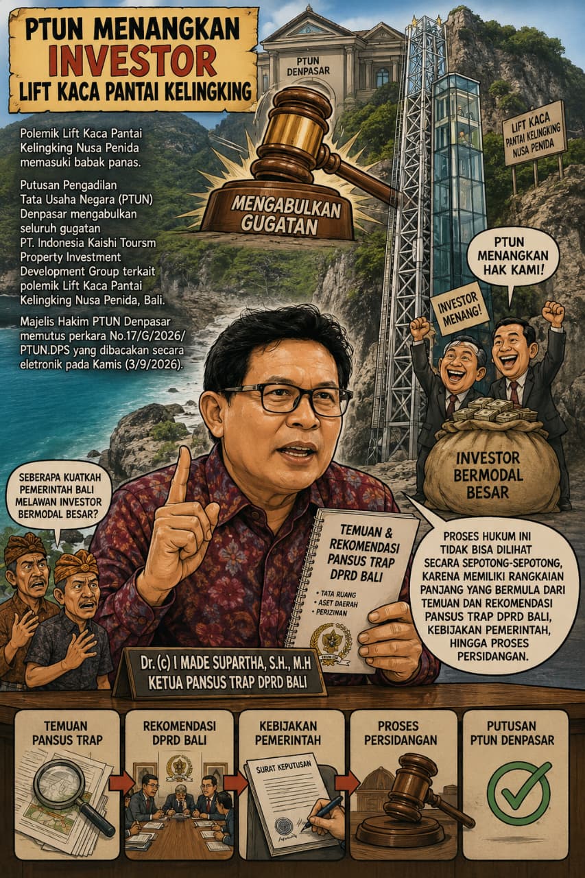 PTUN Menangkan  Investor  Lift Kaca Pantai Kelingking