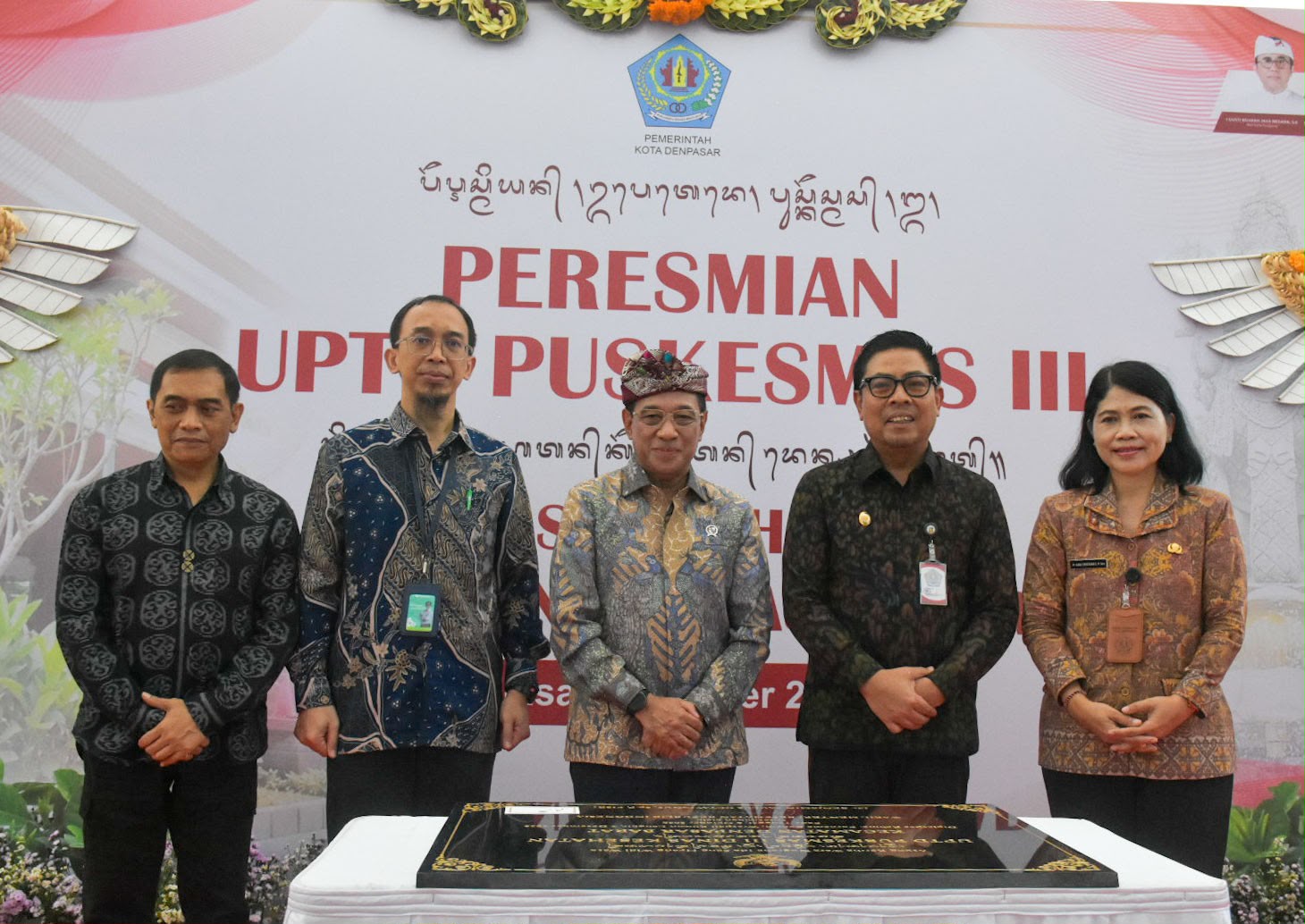 Wamenkes RI Benyamin Paulus Resmikan UPTD Puskesmas III Denpasar Barat.