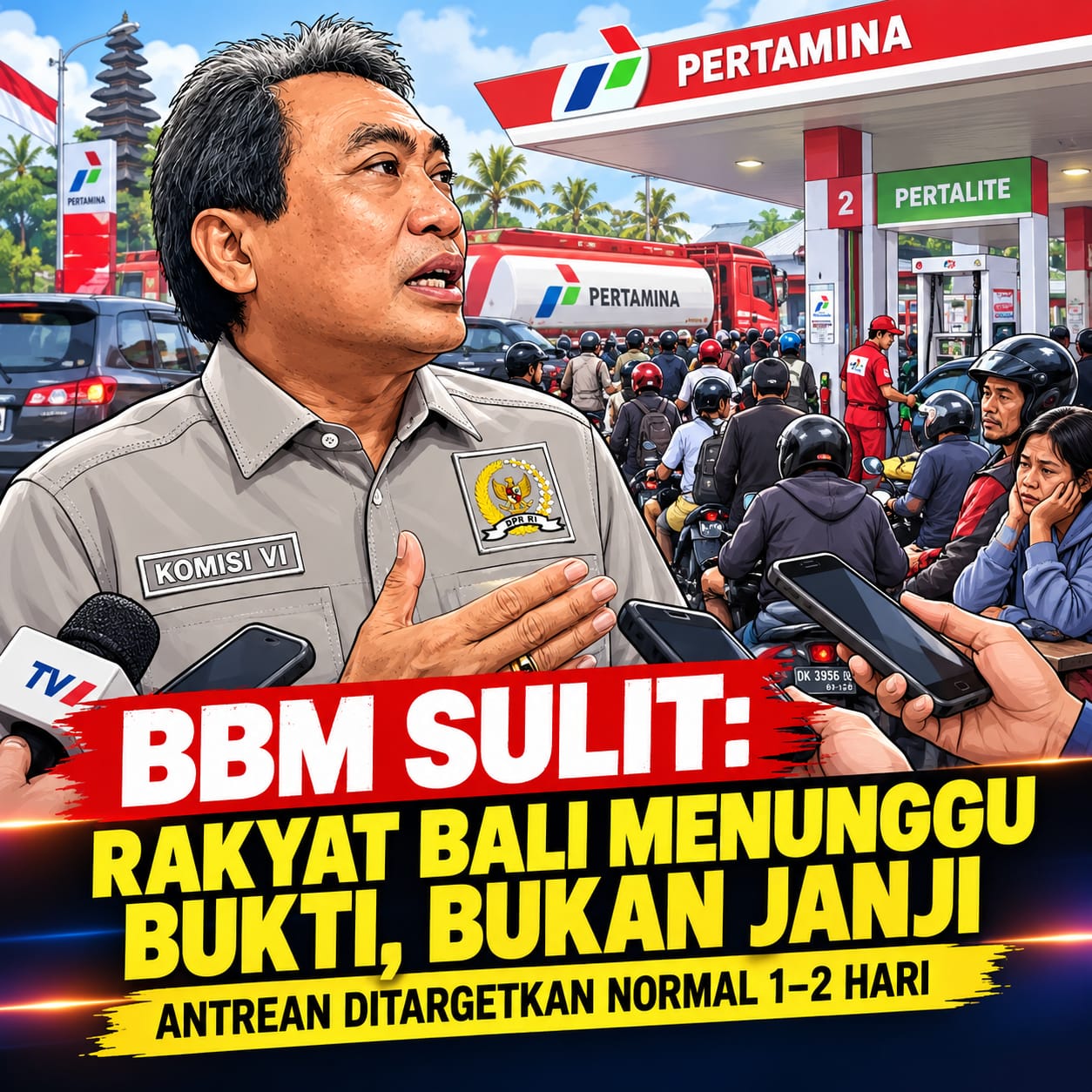 BBM  Sulit : Rakyat Bali   Menunggu  Bukti, Bukan   Janji 