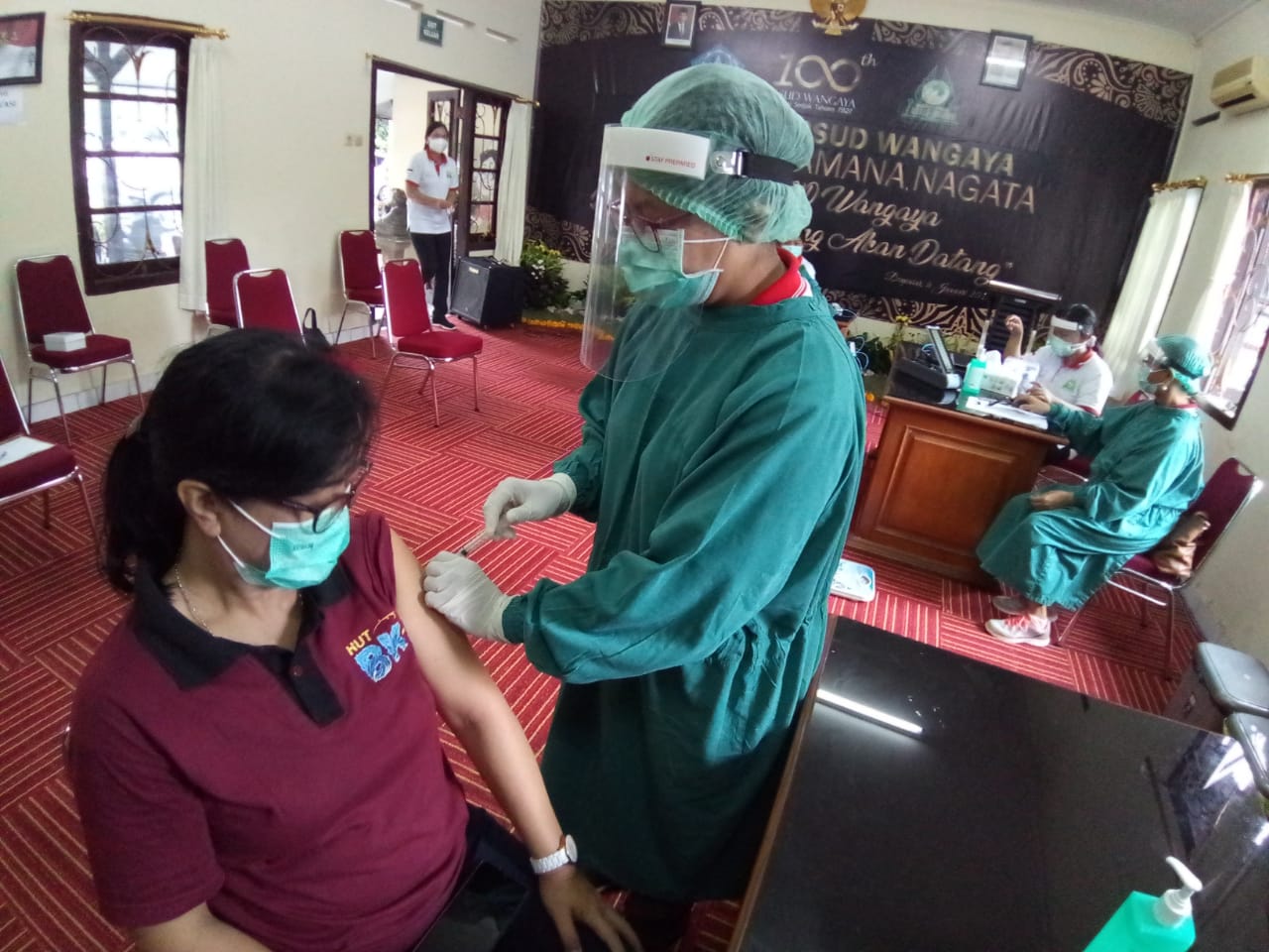 Pastikan kesiapan Vaksinator saat bertugas di RSUD Wangaya Bali : Gelar Simulasi Vaksinasi Covid-19